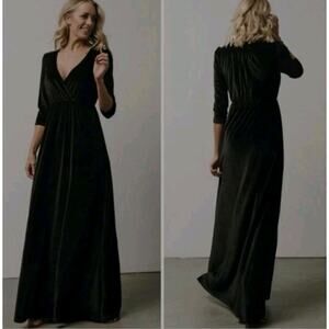 Baltic Born Womens Sofia Velvet Maxi Dress Sz XL Black Goth Witchy NWOT